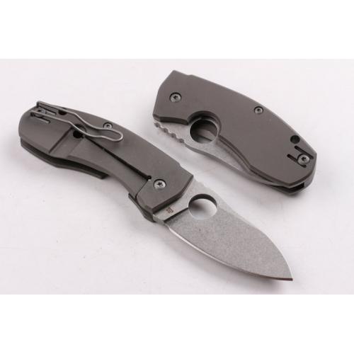 Titanium handle fat spider folding knife