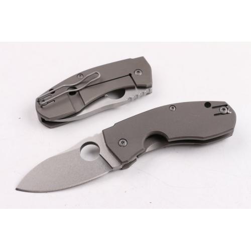 Titanium handle fat spider folding knife