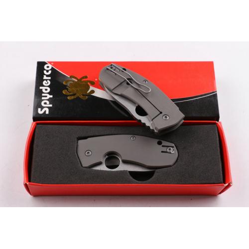 Titanium handle fat spider folding knife
