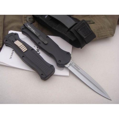 Imitation Butterfly Double Sharp Straight Bullet Knife (Black)