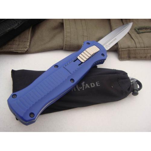 Exquisite Butterfly Double Sharp Straight Bullet Knife (Blue)