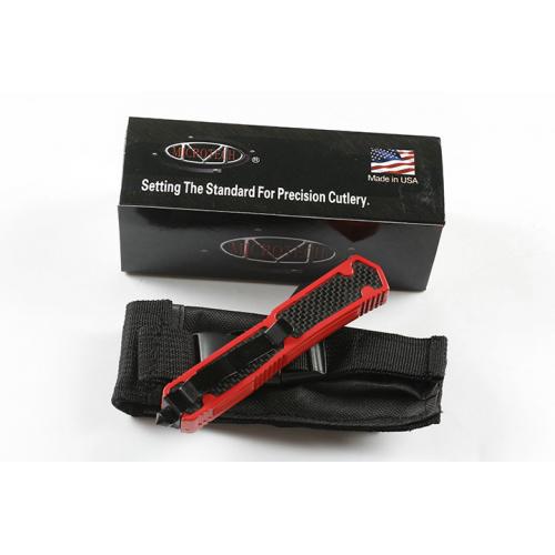 Micro technology Holy Ant Straight Knife (Carbon Fiber Pattern Red Two Styles)