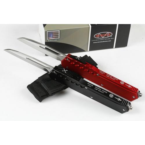 A2 Micro Technology Straight Out Knife (Sand Light Black Handle)