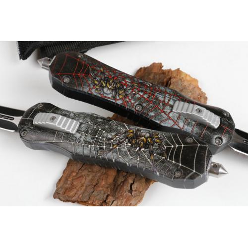 Micro tech Red Spider Straight out Spring Knife (two models) with only double tips