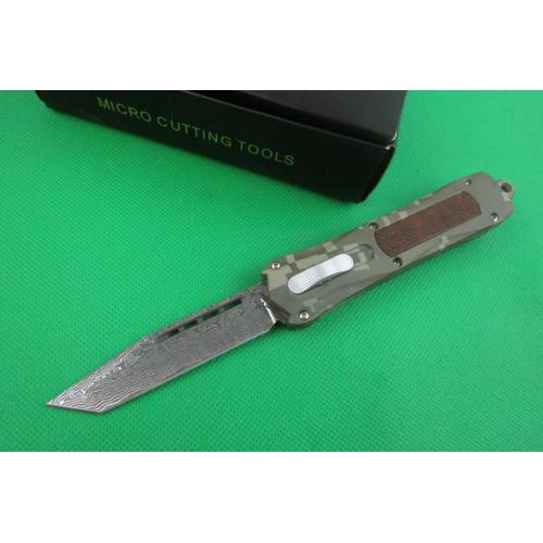 A163 Micro Technology Double Edge Straight Bullet Knife (Camouflage Clothing Color)