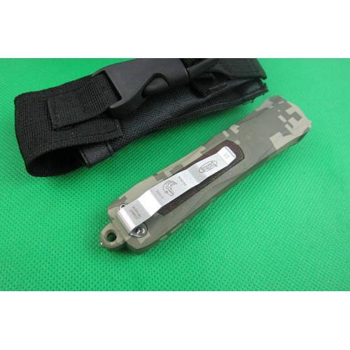 A163 Micro Technology Double Edge Straight Bullet Knife (Camouflage Clothing Color)