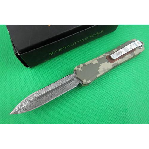 A163 Micro Tech Single Blade Straight Bullet Knife (Camouflage Clothing Color)