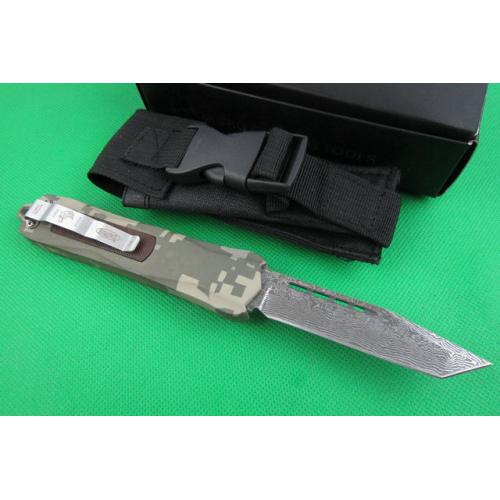 A163 Micro Tech Single Blade Straight Bullet Knife (Camouflage Clothing Color)