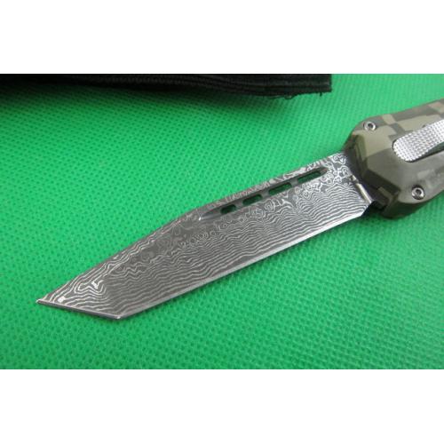 A163 Micro Tech Single Blade Straight Bullet Knife (Camouflage Clothing Color)