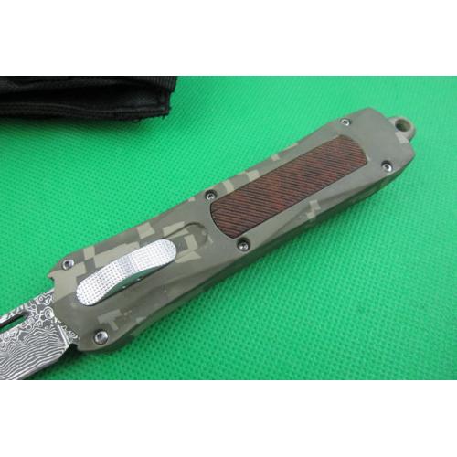 A163 Micro Tech Single Blade Straight Bullet Knife (Camouflage Clothing Color)
