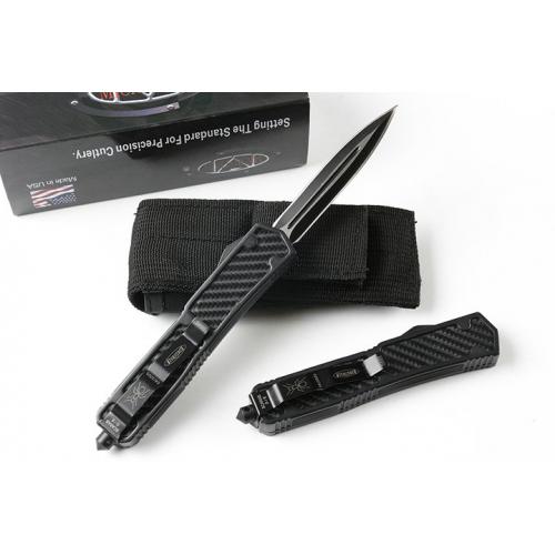 Micro technology Holy Ant Straight Knife (Carbon Fiber Pattern Black Two Styles)