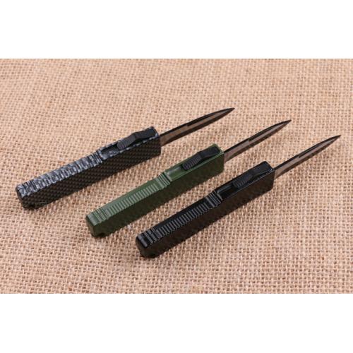 Four color pocket single blade straight elastic knife