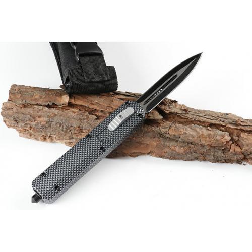 Micro Tech Avengers Straight Out Knife (Carbon Fiber Pattern)