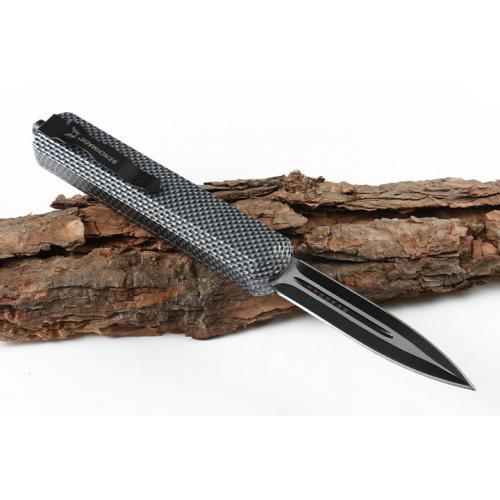 Micro Tech Avengers Straight Out Knife (Carbon Fiber Pattern)