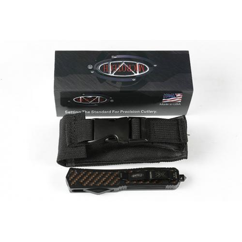 Micro technology Double edged Black Ant Straight Bullet Knife (Carbon Fiber Pattern)