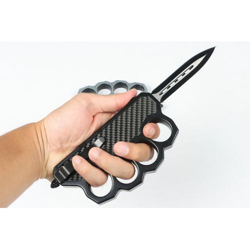 Micro Tech Fist Set Double Sharp Straight Knife (Carbon Fiber Type 2)