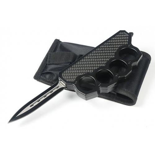 Micro Tech Fist Set Double Sharp Straight Knife (Carbon Fiber Type 2)