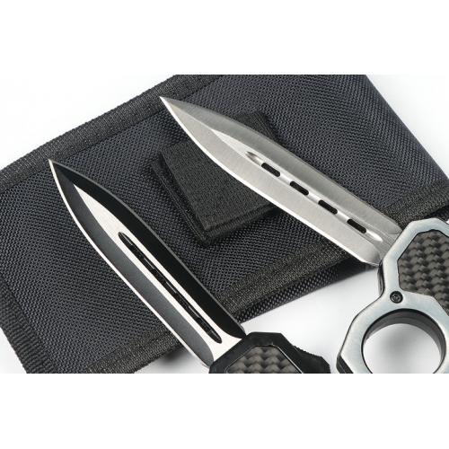 Micro Tech Fist Set Double Sharp Straight Knife (Carbon Fiber Type 2)