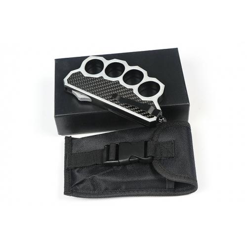 Micro Tech Fist Set Double Sharp Straight Knife (Carbon Fiber Type 2)