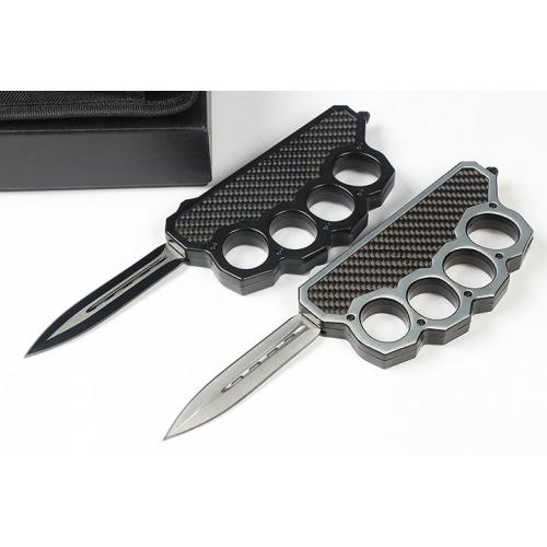 Micro Tech Fist Set Double Sharp Straight Knife (Carbon Fiber Type 2)