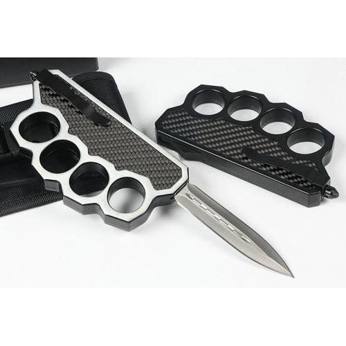 Micro Tech Fist Set Double Sharp Straight Knife (Carbon Fiber Type 2)