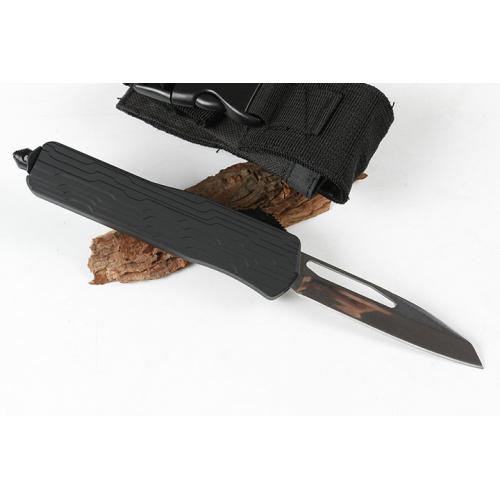 Micro technology E07 injured tooth dragon single blade straight out knife (mirror light)