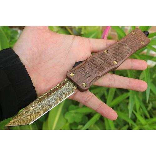 Imitation Tree Grain Large 161 Straight Knife (Damascus)