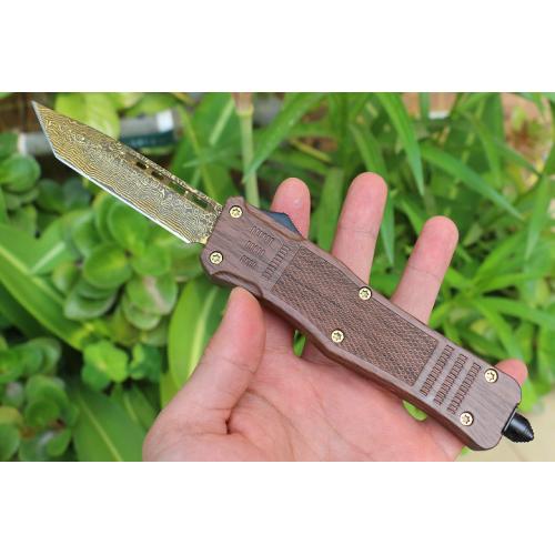 Imitation Tree Grain Large 161 Straight Knife (Damascus)