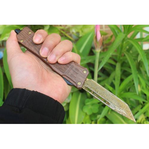 Imitation Tree Grain Large 161 Straight Knife (Damascus)