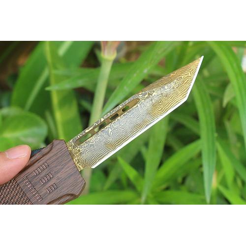 Imitation Tree Grain Large 161 Straight Knife (Damascus)