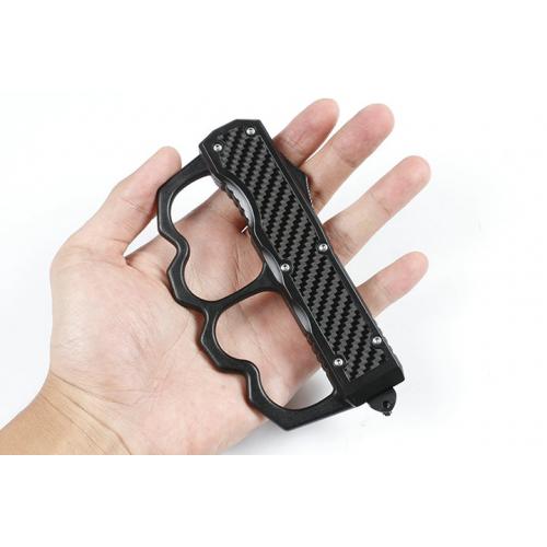 Micro Tech F128 Fist Set Double Edge Straight Knife (Carbon Fiber)