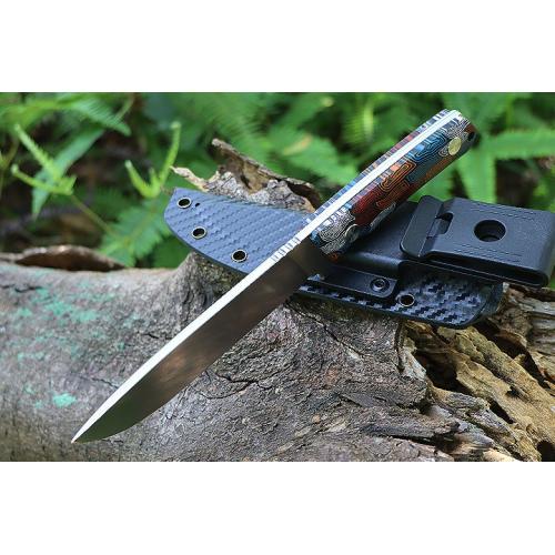 Colored G10 handle straight knife