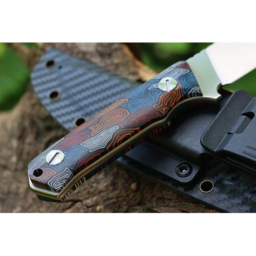 Colored G10 handle straight knife