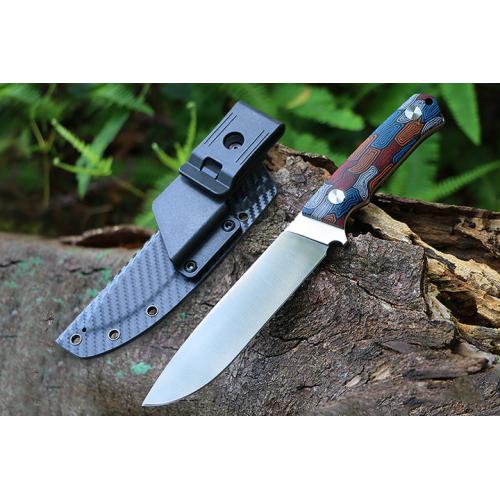 Colored G10 handle straight knife