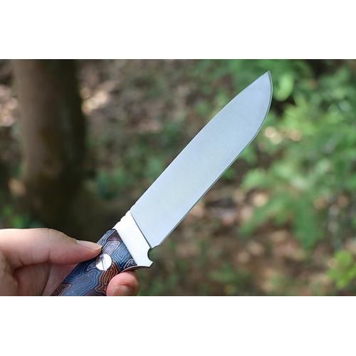 Colored G10 handle straight knife