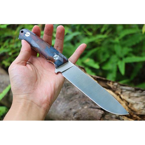 Colored G10 handle straight knife