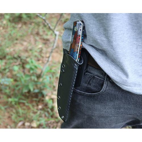 Colored G10 handle straight knife
