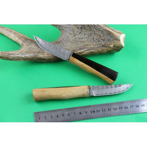 Black and white sandalwood Damascus fruit knife