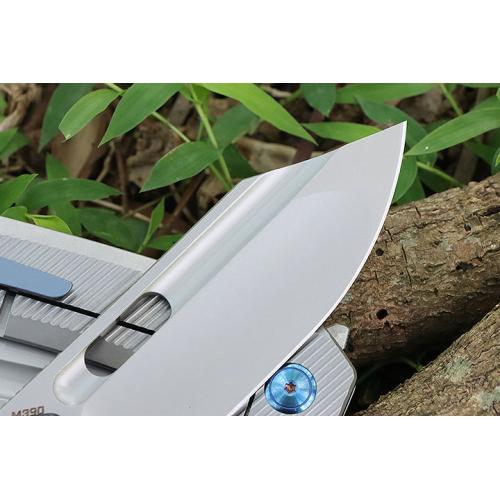 Three models of JJ168 titanium handle quick opening folding knife (M390 flat)