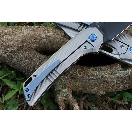 Three models of JJ168 titanium handle quick opening folding knife (M390 flat)
