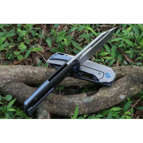 Three models of JJ168 titanium handle quick opening folding knife (M390 flat)