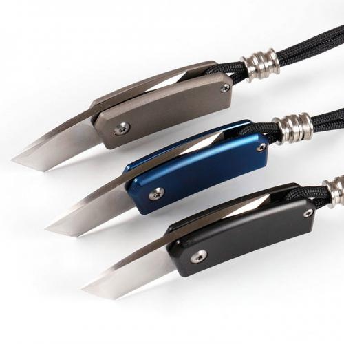 Tri color titanium handle multi-purpose tool folding knife