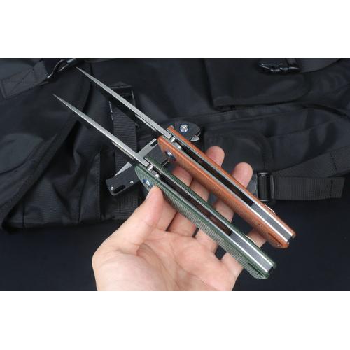 Tri color Hunting Ice Quick Open Folding Knife (Linen) Black Shortage