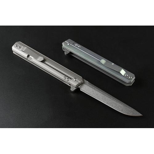 Commander, quickly open the folding knife (titanium handle D-head) in two colors