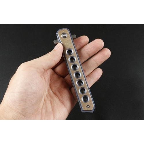Titanium handle big eye quick opening folding knife (four-color)
