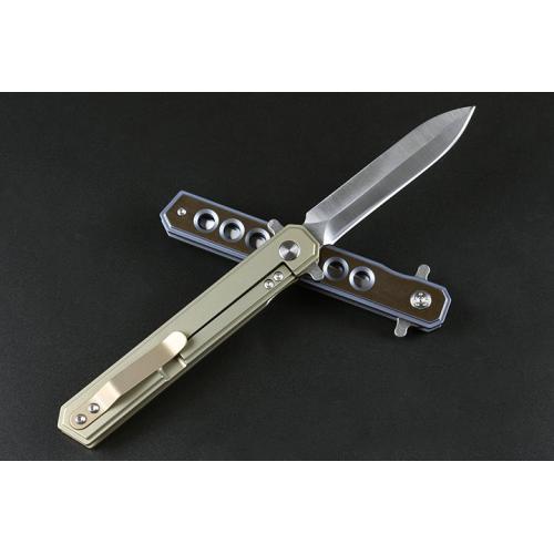 Titanium handle big eye quick opening folding knife (four-color)