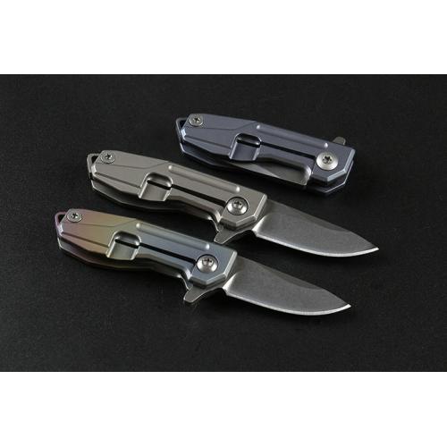 HY002 Quick Opening Folding Knife (Three color Titanium Handle D2 Tip)