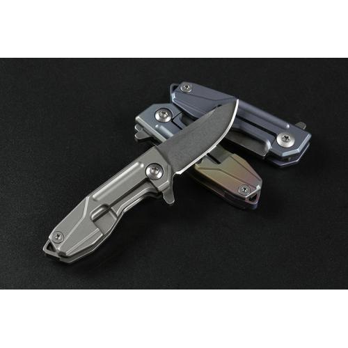 HY002 Quick Opening Folding Knife (Three color Titanium Handle D2 Tip)