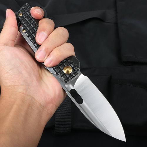 JJ168 Titanium Handle Quick Opening Folding Knife (M390 Pattern Pattern)