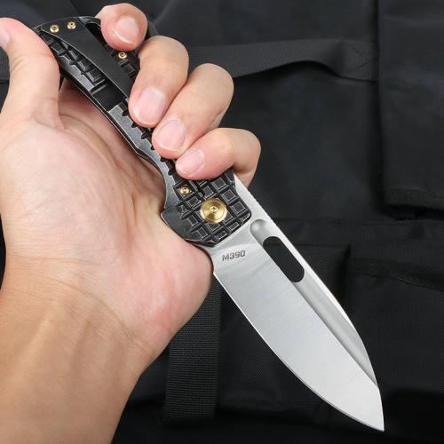 JJ168 Titanium Handle Quick Opening Folding Knife (M390 Pattern Pattern)